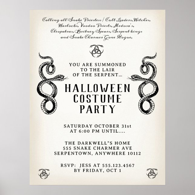 Adult Halloween Serpent Party Poster (Vorne)