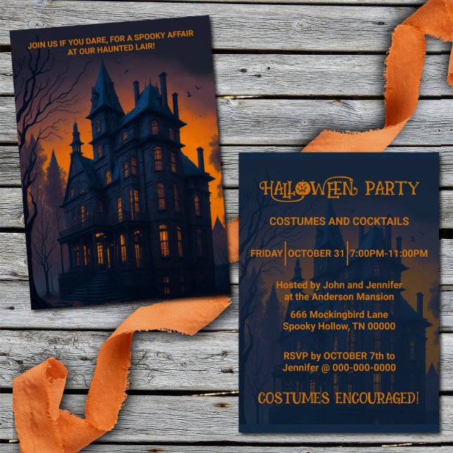 Adult Halloween Spuk Herrenhaus Kostüm Party Einladung (Von Creator hochgeladen)