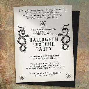 Adult Halloween Vintag Serpent Party Flyer