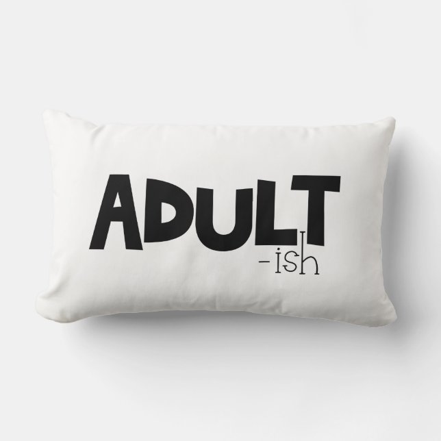 Adult-Schwarz-Weiß-Sprichwort Lendenkissen (Vorderseite)
