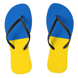 Adult Slim Rippen mit der Flagge der Ukraine Flip Flops