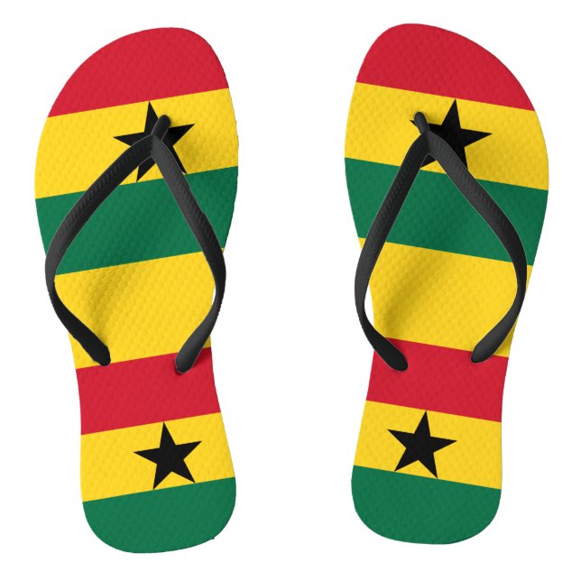 Adult Slim Rippen mit Flagge Ghanas Flip Flops (Fußbett)