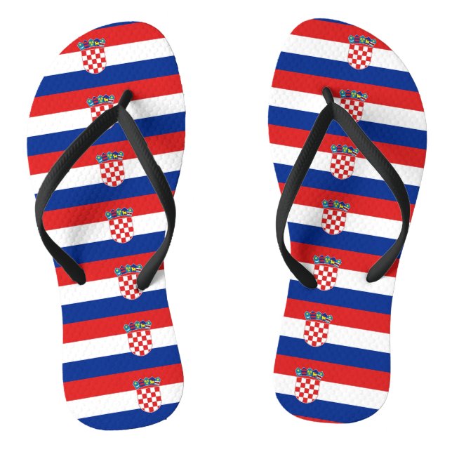 Adult Slim Rippen mit Flagge Kroatiens Flip Flops (Fußbett)