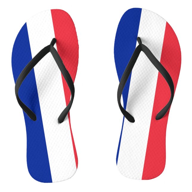 Adult Slim Rips mit der Flagge Frankreichs Flip Flops (Fußbett)