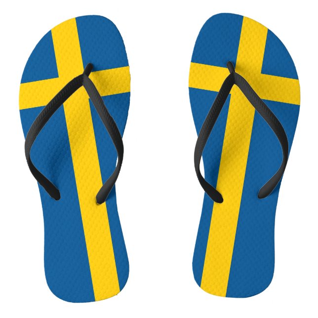 Adult Slim Rips mit der Flagge Schwedens Flip Flops (Fußbett)