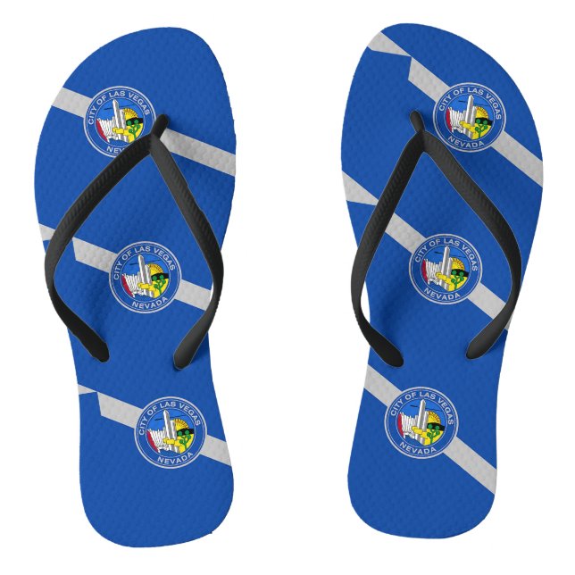 Adult Slim Rips mit Flag Las Vegas, USA Flip Flops (Fußbett)