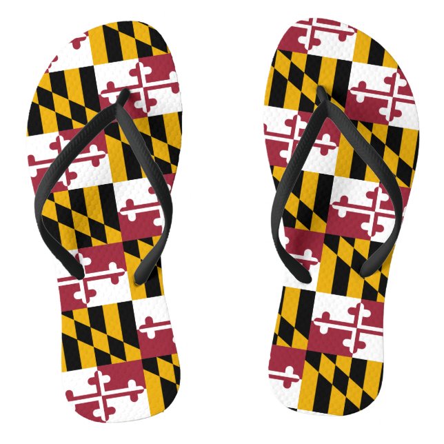 Adult Slim Rips mit Flag Maryland, USA Flip Flops (Fußbett)