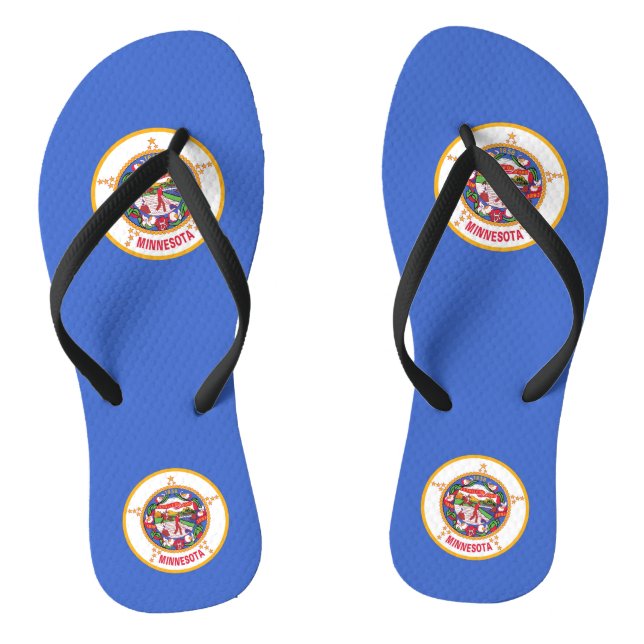 Adult Slim Rips mit Flag Minnesota, USA Flip Flops (Fußbett)
