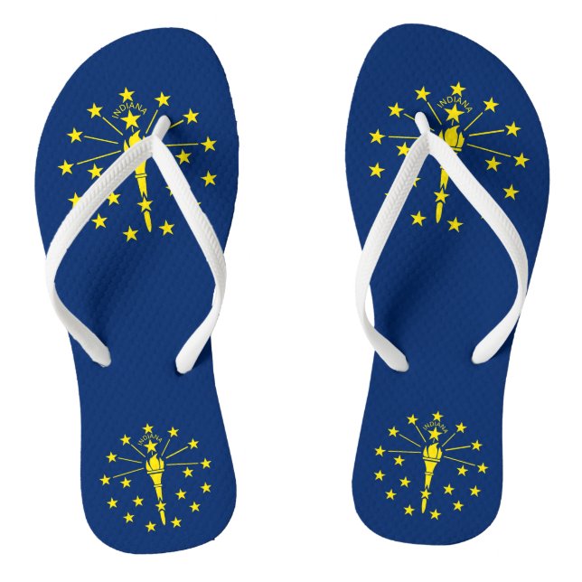 Adult Slim Rips mit Flag von Indiana, USA Flip Flops (Fußbett)
