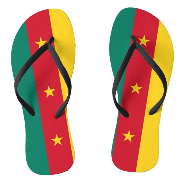 Adult Slim Rips mit Flagge Kameruns Flip Flops (Fußbett)