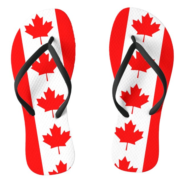 Adult Slim Rips mit Flagge Kanadas Flip Flops (Fußbett)