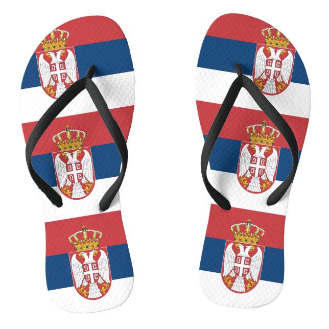 Adult Slim Rips mit Flagge Serbiens Flip Flops (Fußbett)