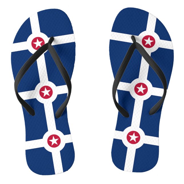 Adult Slim Rips mit Flagge von Indianapolis, USA Flip Flops (Fußbett)