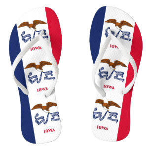 Adult Slim Rips mit Flagge von Iowa, USA Flip Flops