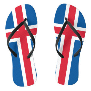 Adult Slim Rips mit Flagge von Island Flip Flops