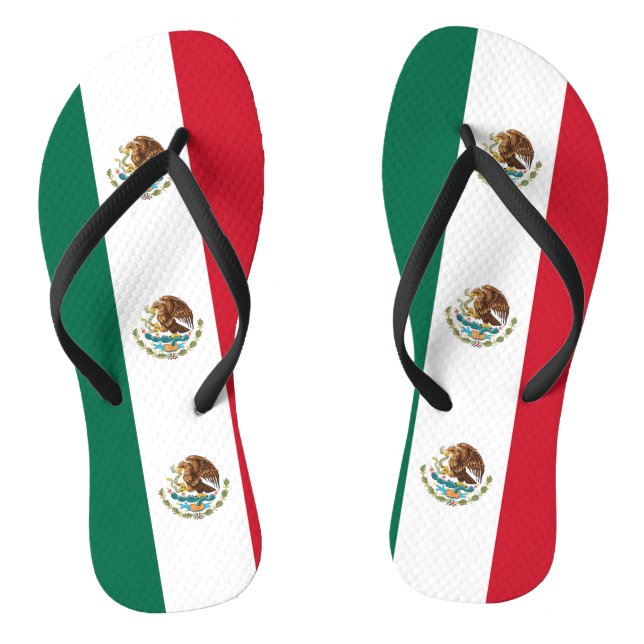 Adult Slim Rips mit Flagge von Mexiko Flip Flops (Fußbett)