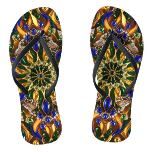 Adult Slim Straps mit Brasilien Farben Flip Flops