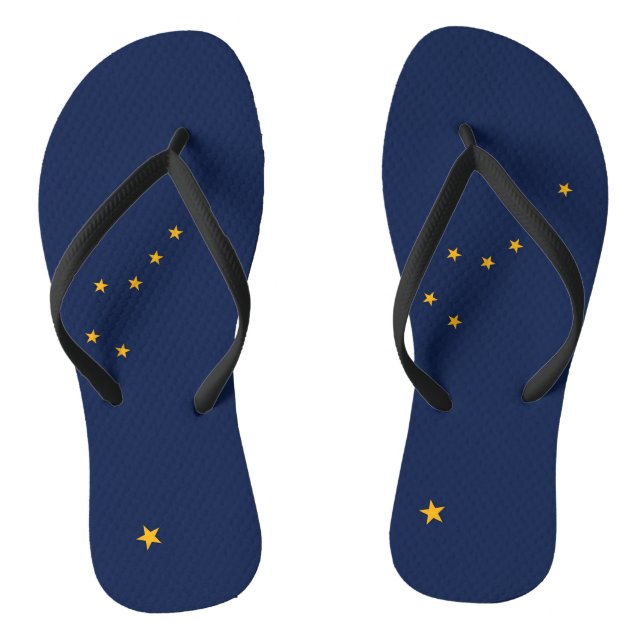 Adult Slim Straps mit Flag Alaska, USA Flip Flops (Fußbett)