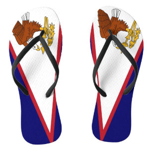 Adult Slim Straps mit Flag American Samoa, USA Flip Flops