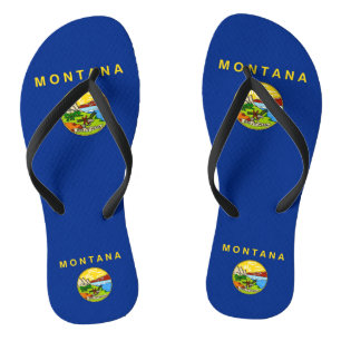 Adult Slim Straps mit Flag Montana, USA Flip Flops