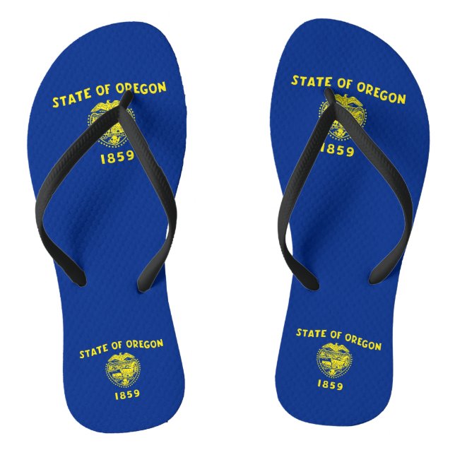 Adult Slim Straps mit Flag Oregon, USA Flip Flops (Fußbett)