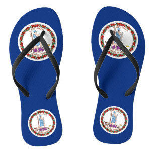 Adult Slim Straps mit Flag Virginia, USA Flip Flops