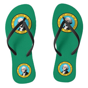 Adult Slim Straps mit Flag Washington, USA Flip Flops