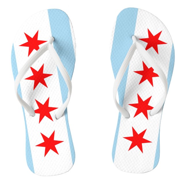 Adult Slim Straps mit Flagge von Chicago, USA Flip Flops (Fußbett)