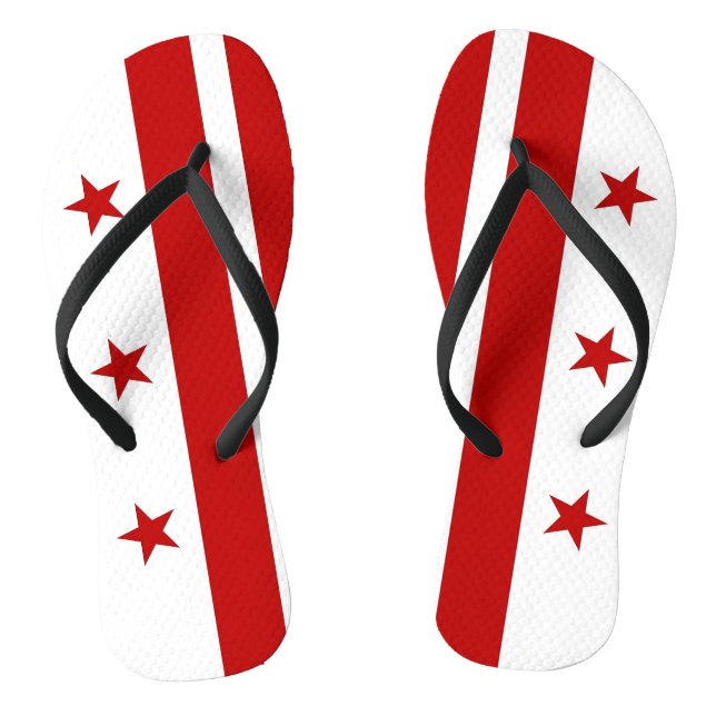 Adult Slim Straps mit Flagge von Washington DC Flip Flops (Fußbett)