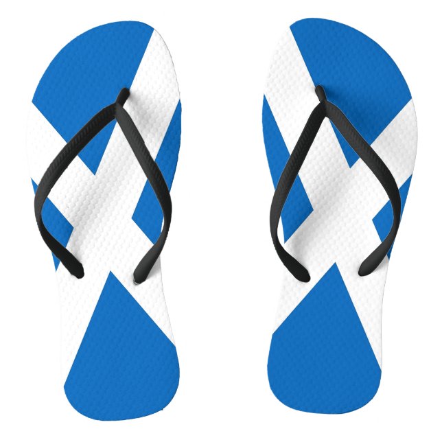 Adult Slim Straps with Flag Scotland, UK Flip Flops (Fußbett)