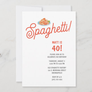 Adult Spaghetti Geburtstagsparty Einladung