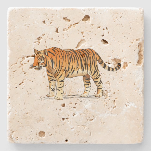 Adult Tiger Steinuntersetzer (Vorderseite)