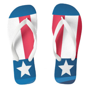 Adulte, larges tongs à bretelles/drapeau américain
