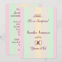 Adulte Pastel Striped SURPRISE Invitation