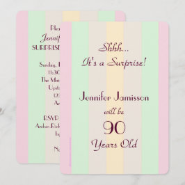Adulte Pastel Striped SURPRISE Party laden Einladung