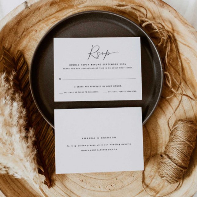 Adulte uniquement | Carte RSVP de mariage deux inv (Créateur téléchargé)