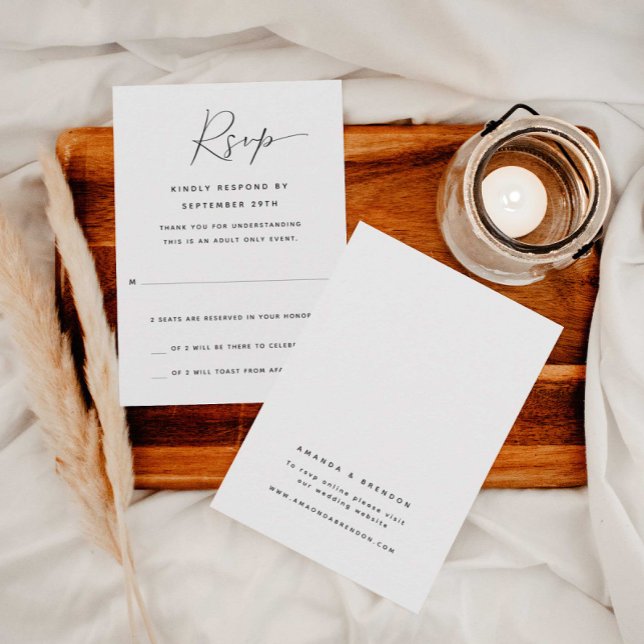 Adulte uniquement | Carte RSVP de mariage deux inv (Créateur téléchargé)