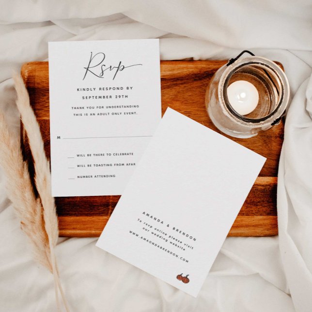 Adulte uniquement moderne | Carte RSVP de mariage  (Créateur téléchargé)
