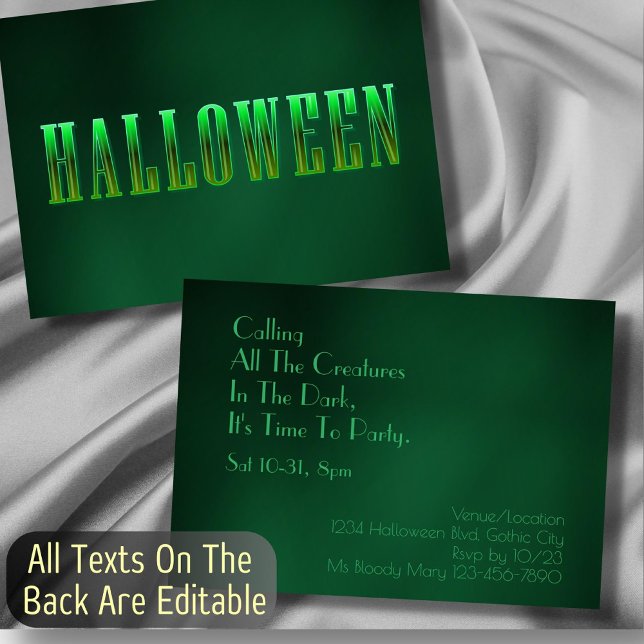 Adultes Halloween-Party moderne elegante Typografi Einladung (Von Creator hochgeladen)