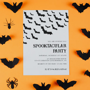 Adultes Schwarz-weißes Spooktacular Halloween-Part Einladung