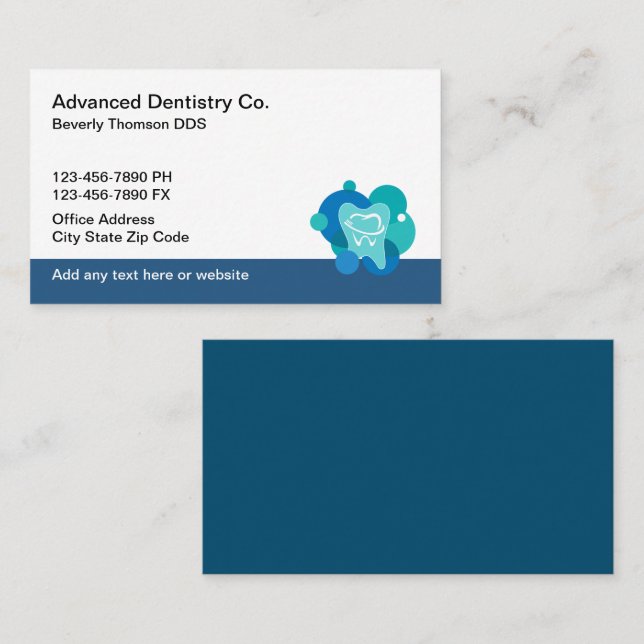 Advanced Dentistry Dental Business Cards Visitenkarte (Vorne/Hinten)