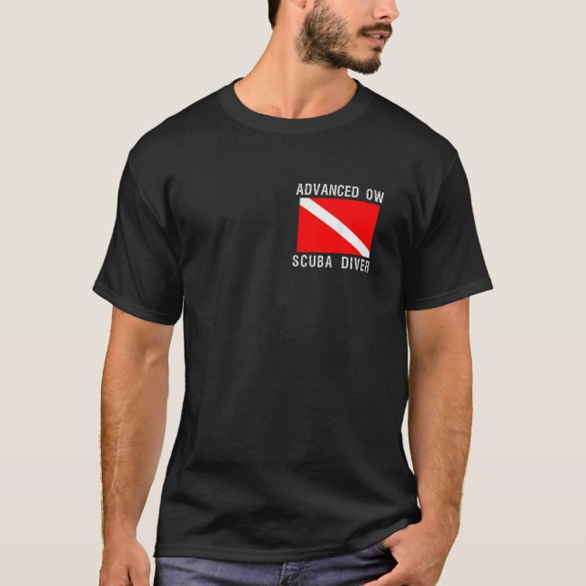 Advanced Open Water Scuba Diver Down Flag Tauchen  T-Shirt (Vorderseite)