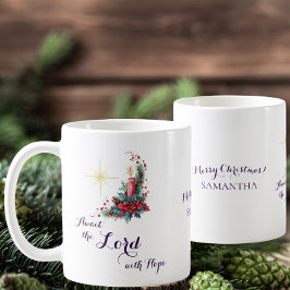 Advent Await the Lord with Hope Christmas Star Kaffeetasse