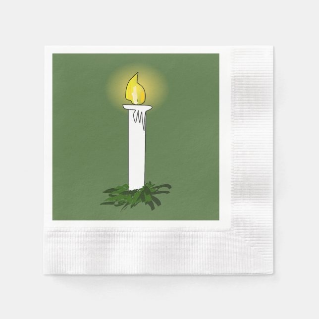 Advent Candle Green Cocktail Napkins Serviette (Vorderseite)
