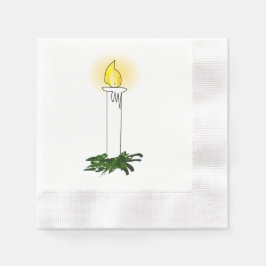 Advent Candle White Cocktail Papier Napkin Serviette