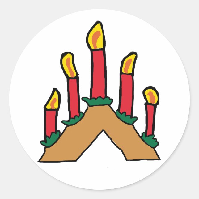Advent Candles Runder Aufkleber (Vorderseite)