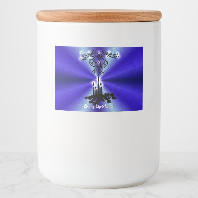 Advent, Christmas Magic on Blue Lebensmitteletikett (Vorderseite)