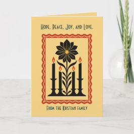 Advent Hope, Peace, Joy, and Love Stylized Design Karte