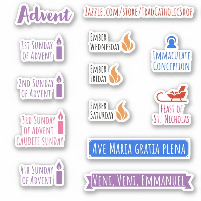 Advent Planner Aufkleber katholische lateinische M (Vorderseite)
