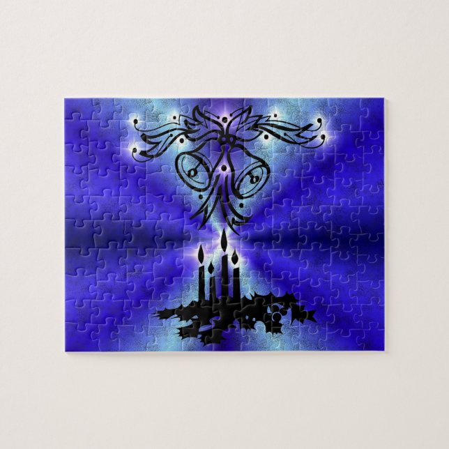 Advent, Weihnachten Artdeco auf Blue Green Rainbow (Horizontal)